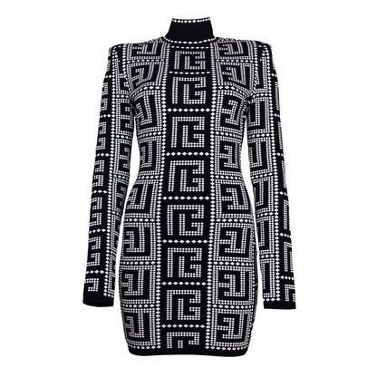 Balmain Schwarzes Viskosekleid