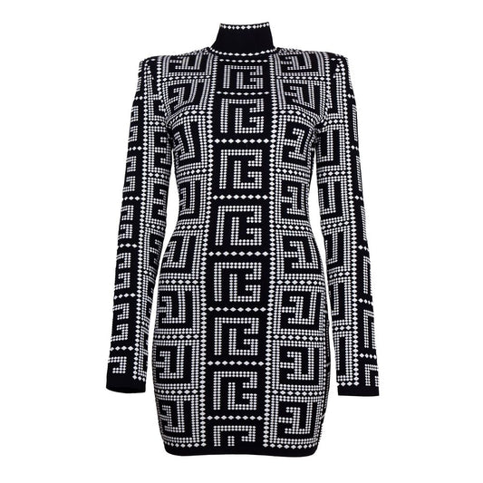 Balmain Schwarzes Viskosekleid