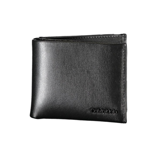 Calvin Klein Elegante schwarze Lederbrieftasche mit zwei Fächern