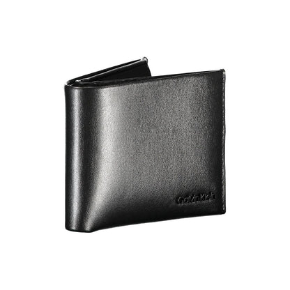 Calvin Klein Elegante schwarze Lederbrieftasche mit zwei Fächern