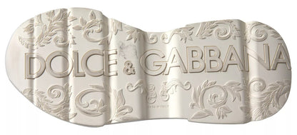 Dolce &amp; Gabbana Sneakers Weiß Beige Leder Sport DAYMASTER Schuhe