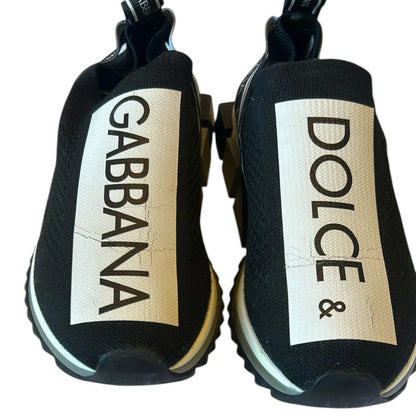 Dolce &amp; Gabbana Schwarz Weiß Slip On Sorrento Sneakers Schuhe