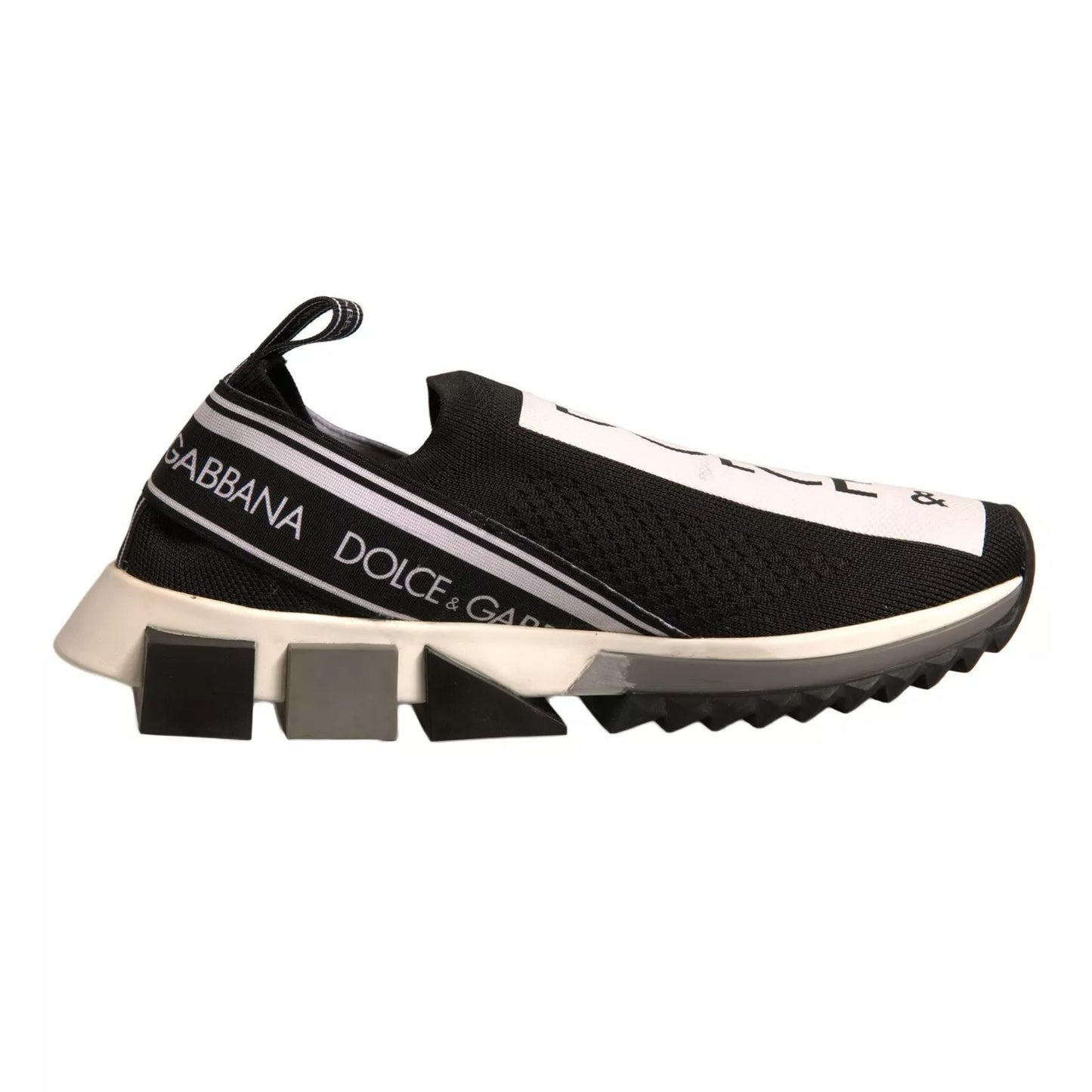 Dolce &amp; Gabbana Schwarz Weiß Slip On Sorrento Sneakers Schuhe