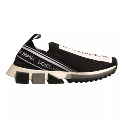 Dolce &amp; Gabbana Schwarz Weiß Slip On Sorrento Sneakers Schuhe