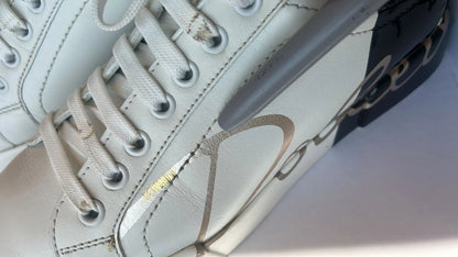 Dolce &amp; Gabbana Weiß Schwarz Logo Portofino Herren Sneaker Schuh