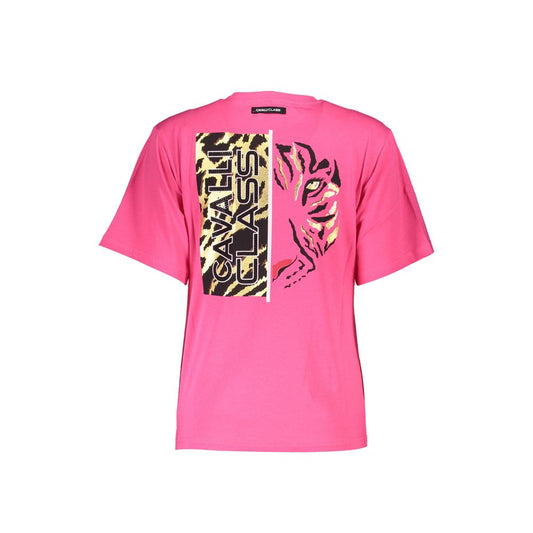 Cavalli Class Rosa Baumwoll-T-Shirt für Damen