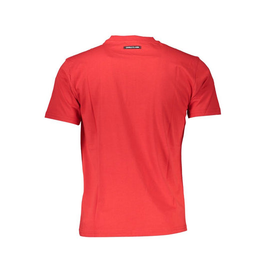 Cavalli Class Rotes Herren-T-Shirt aus Baumwolle