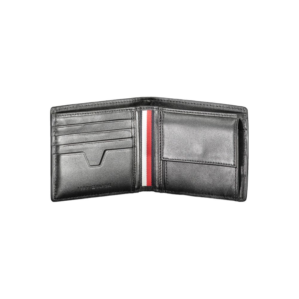 Tommy Hilfiger – Schwarze Lederbrieftasche für Herren