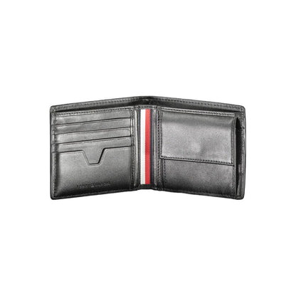 Tommy Hilfiger – Schwarze Lederbrieftasche für Herren