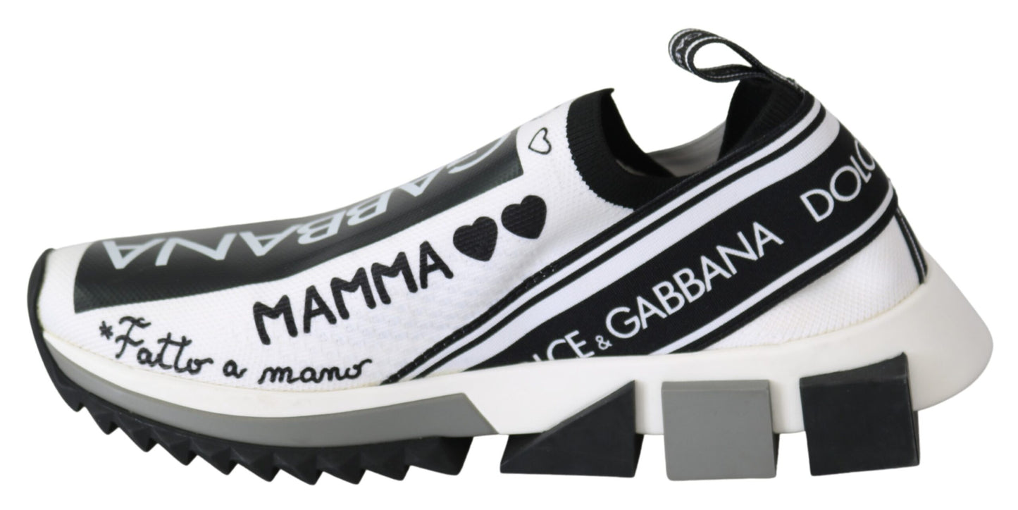 Dolce &amp; Gabbana – Slip-On-Sorrento-Sneaker in Weiß und Schwarz