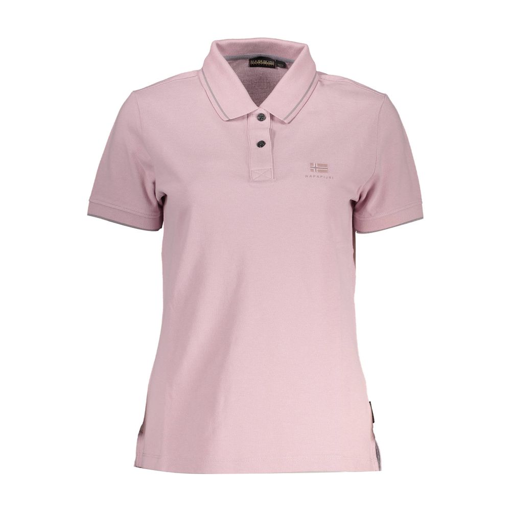 Napapijri Damen Poloshirt aus rosa Baumwolle