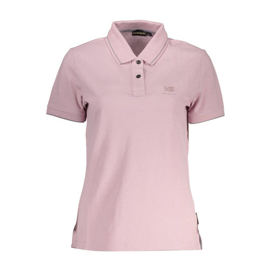 Napapijri Damen Poloshirt aus rosa Baumwolle
