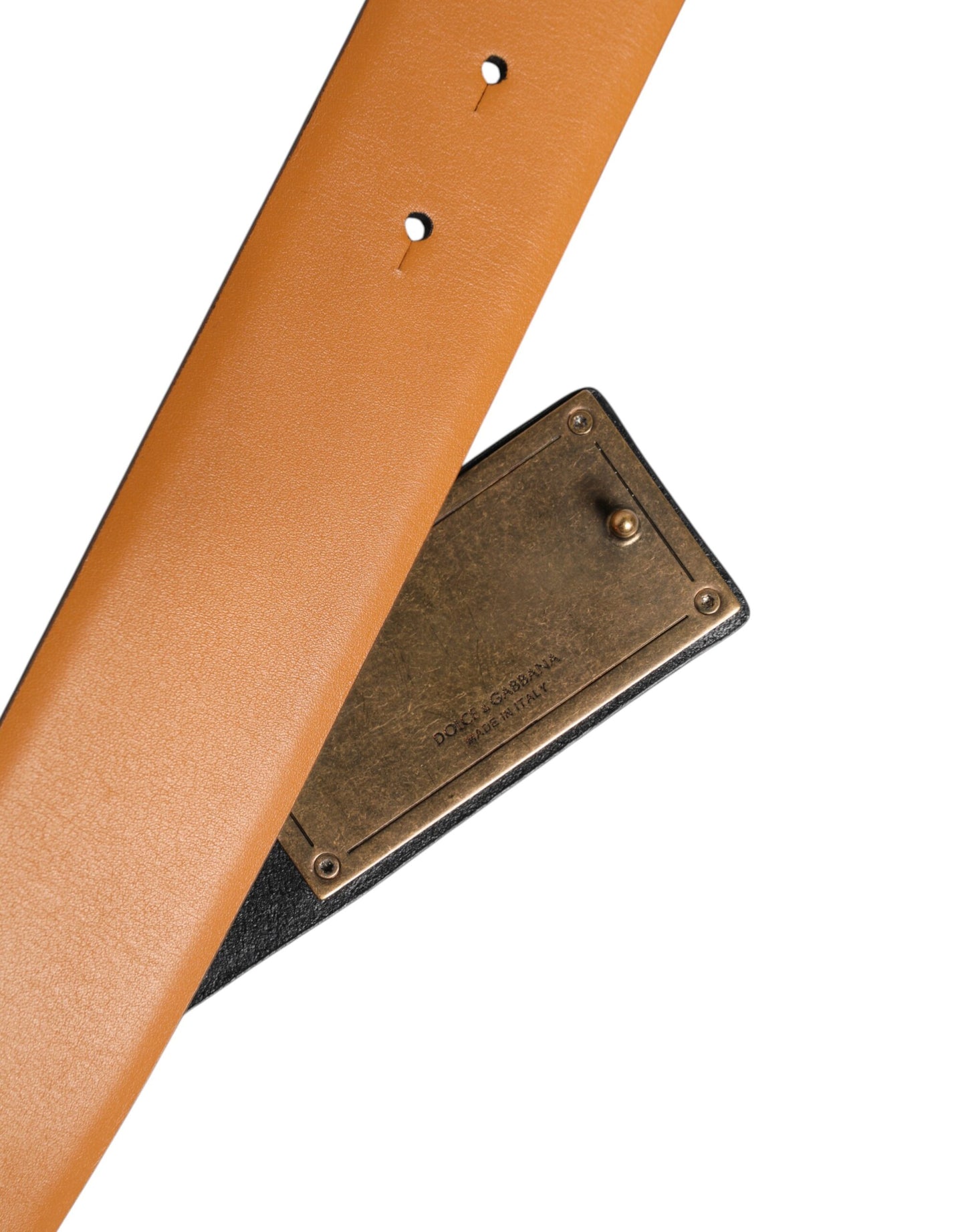 Dolce &amp; Gabbana – Brauner Ledergürtel mit DG-Logoprägung und Schnalle