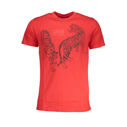 Rotes Baumwoll-T-Shirt der Cavalli-Klasse