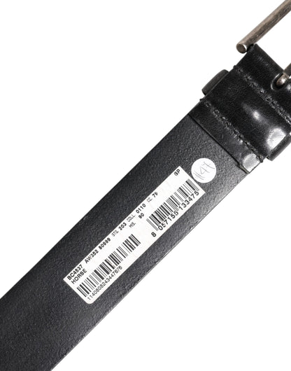 Dolce &amp; Gabbana – Klassischer schwarzer Ledergürtel mit Metallschnalle