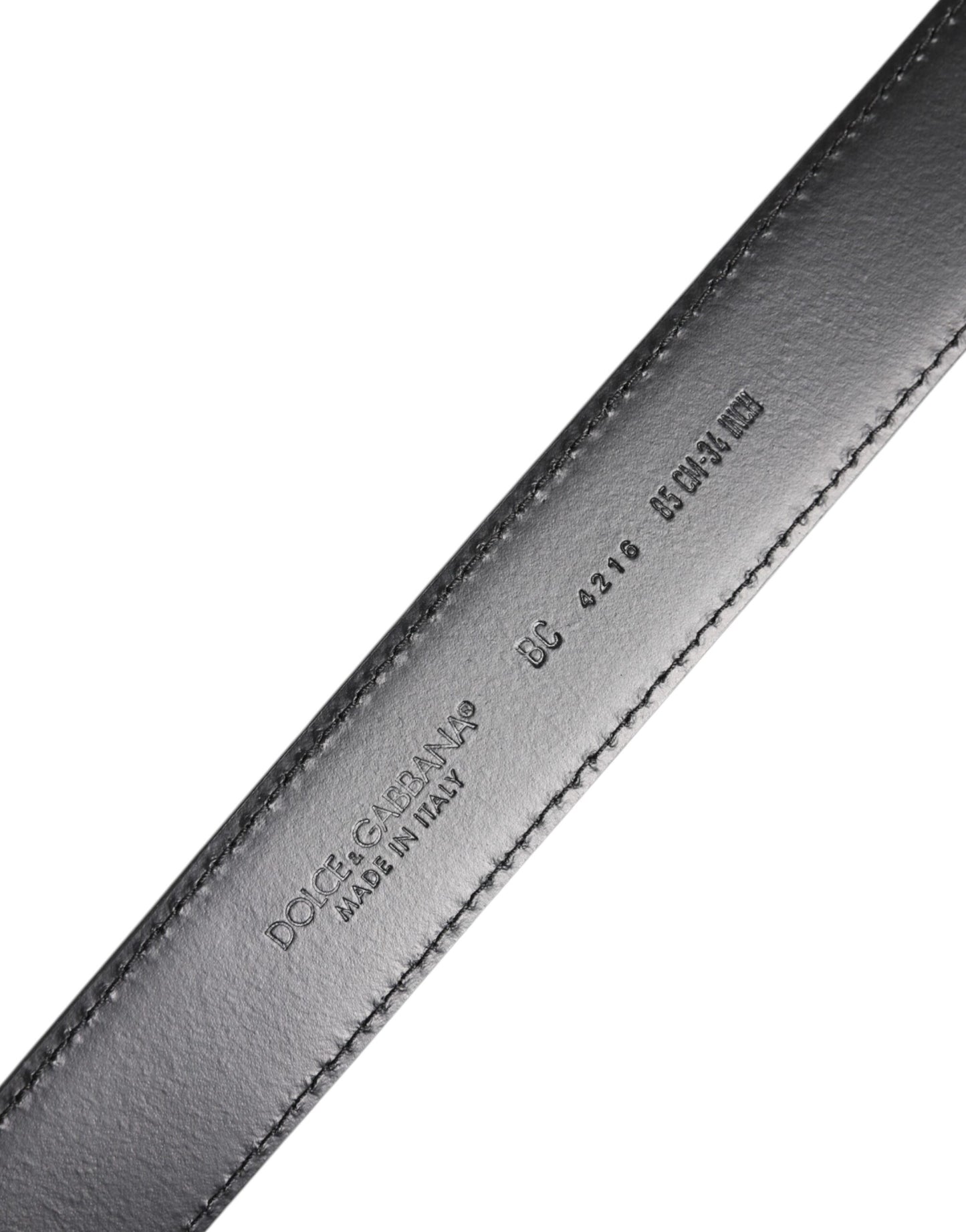 Dolce &amp; Gabbana – Klassischer Gürtel aus schwarzem Kalbsleder mit silberner Schnalle