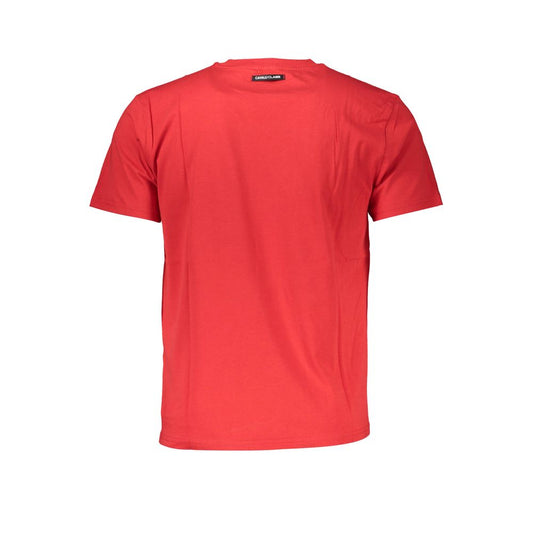 Cavalli Class Rotes Herren-T-Shirt aus Baumwolle