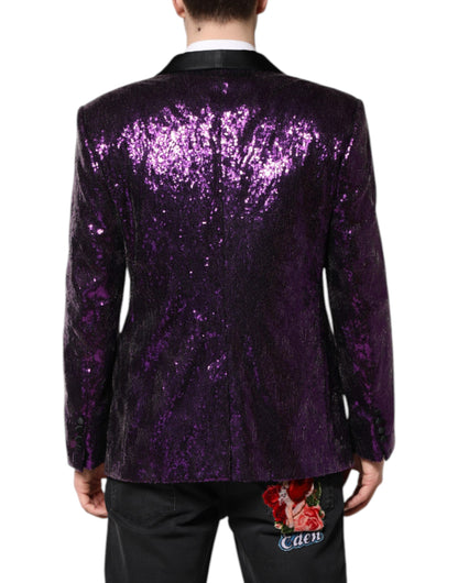 Dolce & Gabbana Purple SICILIA Sequin Embellish Coat Jacket