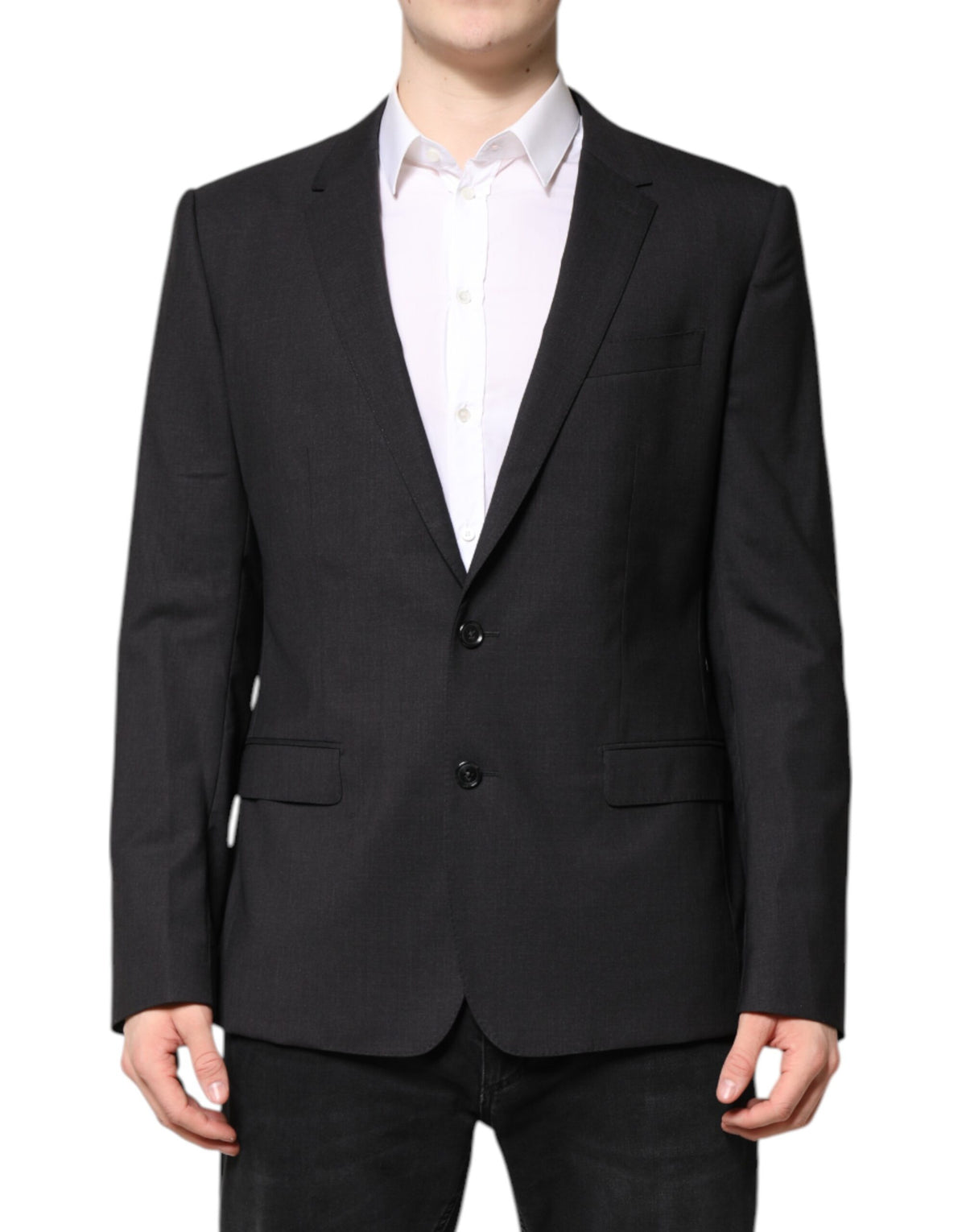 Dolce &amp; Gabbana Dunkelgraue MARTINI Einreihige Jacke