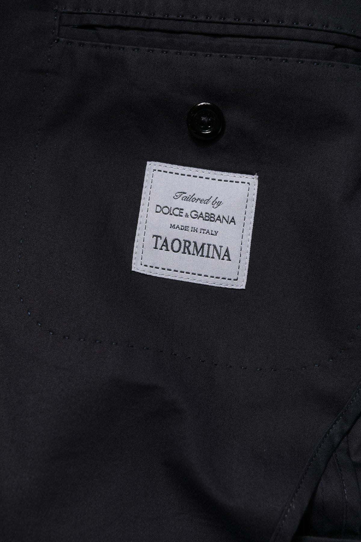 Dolce &amp; Gabbana Dunkelblaue TAORMINA-Blazer-Anzugjacke aus Baumwolle