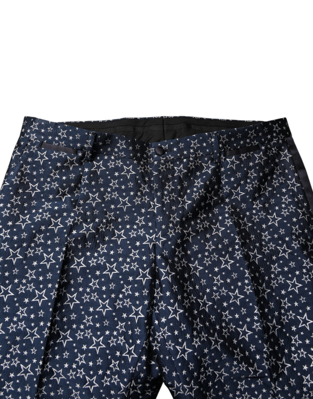 Dolce &amp; Gabbana – Blauer MARTINI-Jacquard-3-teiliger Anzug mit Stern