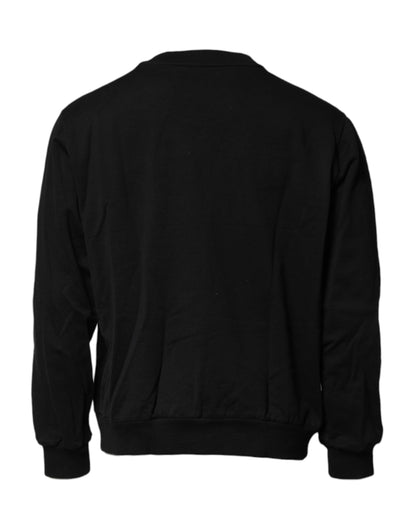 Dolce &amp; Gabbana – Schwarzes Sweatshirt mit Logo-Stickerei
