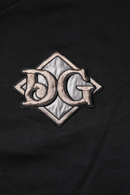 Dolce &amp; Gabbana – Schwarzes Sweatshirt mit Logo-Stickerei