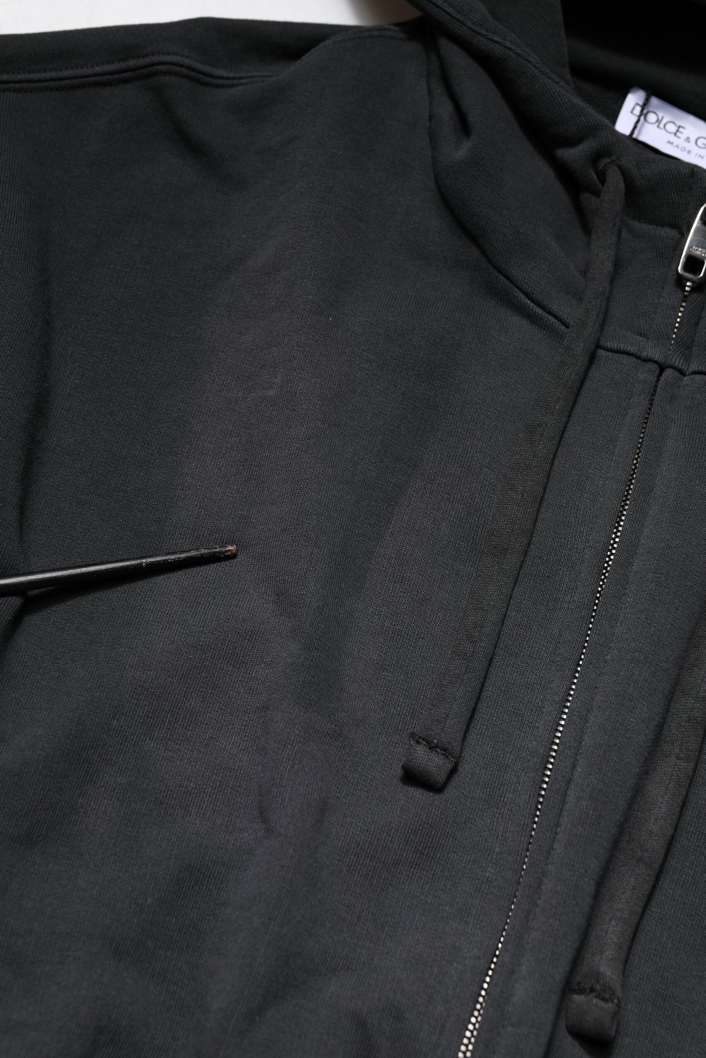 Dolce &amp; Gabbana Schwarzes Logo Full Zip Kapuzenpullover Herren