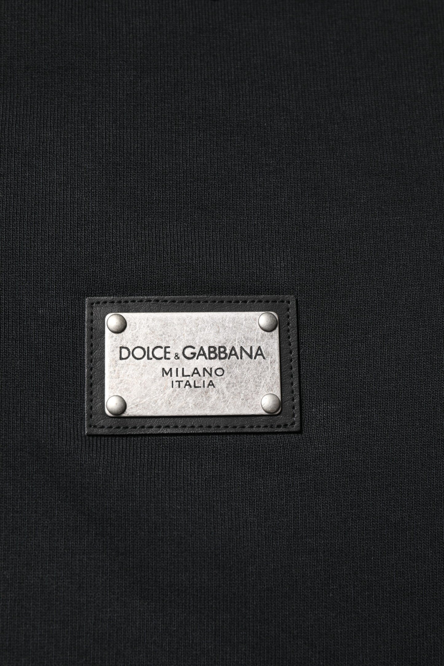 Dolce &amp; Gabbana Schwarzes Logo Full Zip Kapuzenpullover Herren