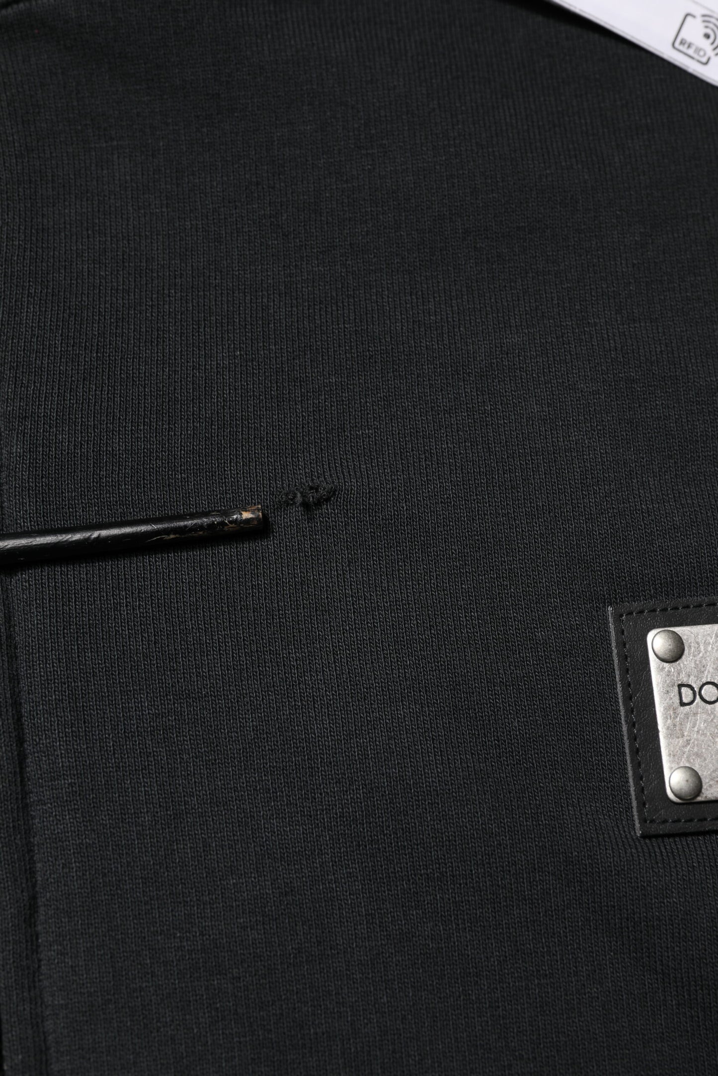 Dolce &amp; Gabbana Schwarzes Logo Full Zip Kapuzenpullover Herren