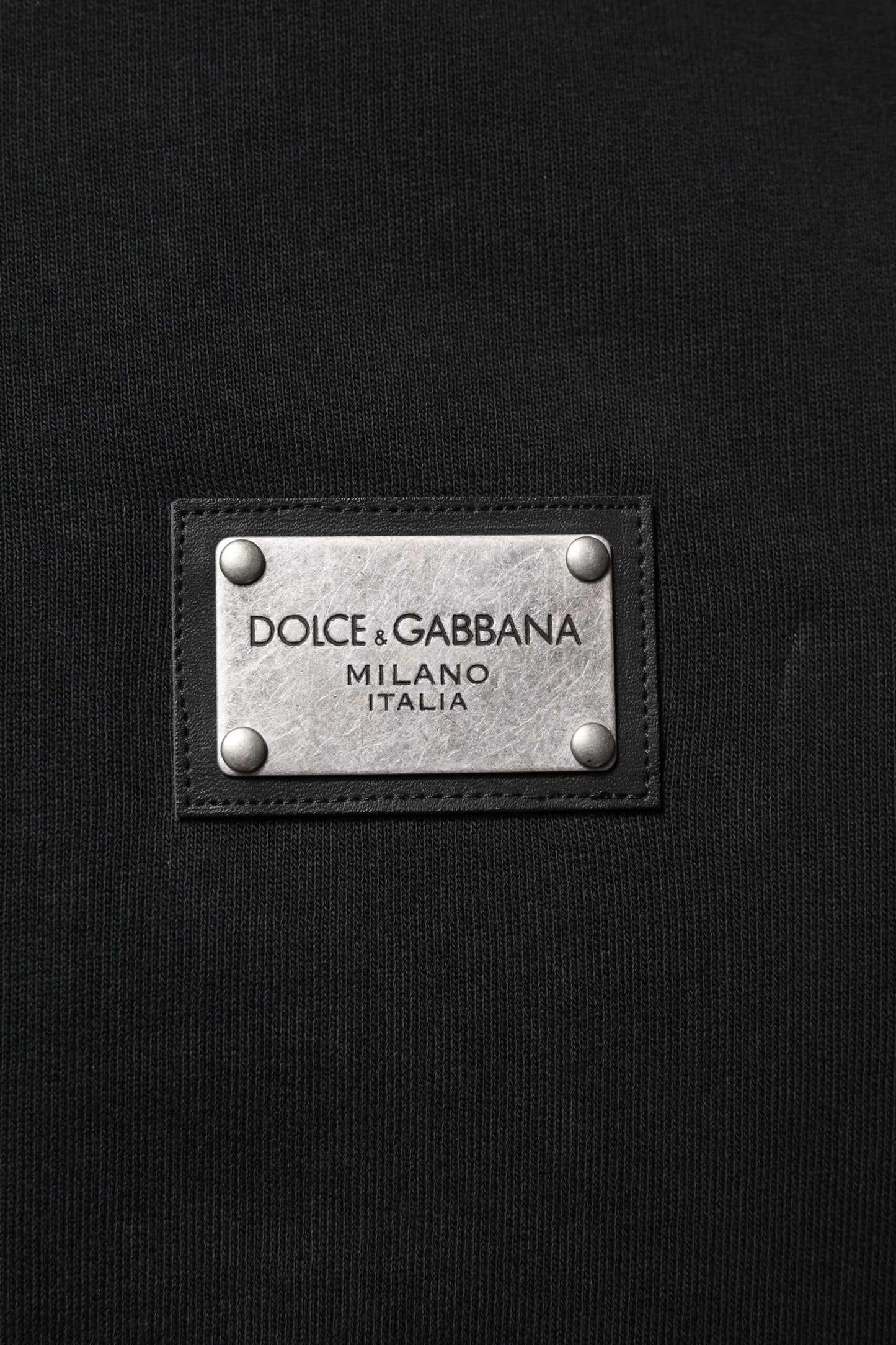 Dolce &amp; Gabbana Schwarzes Logo Full Zip Kapuzenpullover Herren