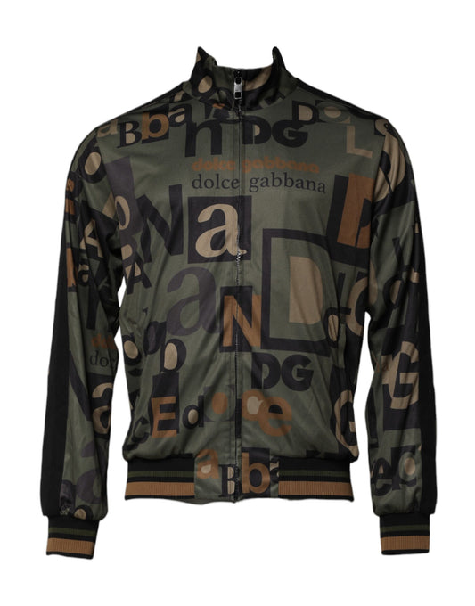 Dolce &amp; Gabbana – Bomberpullover mit durchgehendem Reißverschluss und mehrfarbigem Logo für Herren