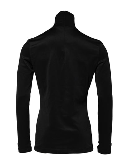 Dolce &amp; Gabbana – Schwarzer Rollkragenpullover aus Polyester