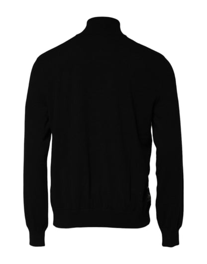 Dolce &amp; Gabbana – Schwarz-weißer Pullover mit durchgehendem Reißverschluss und Bandana-Print