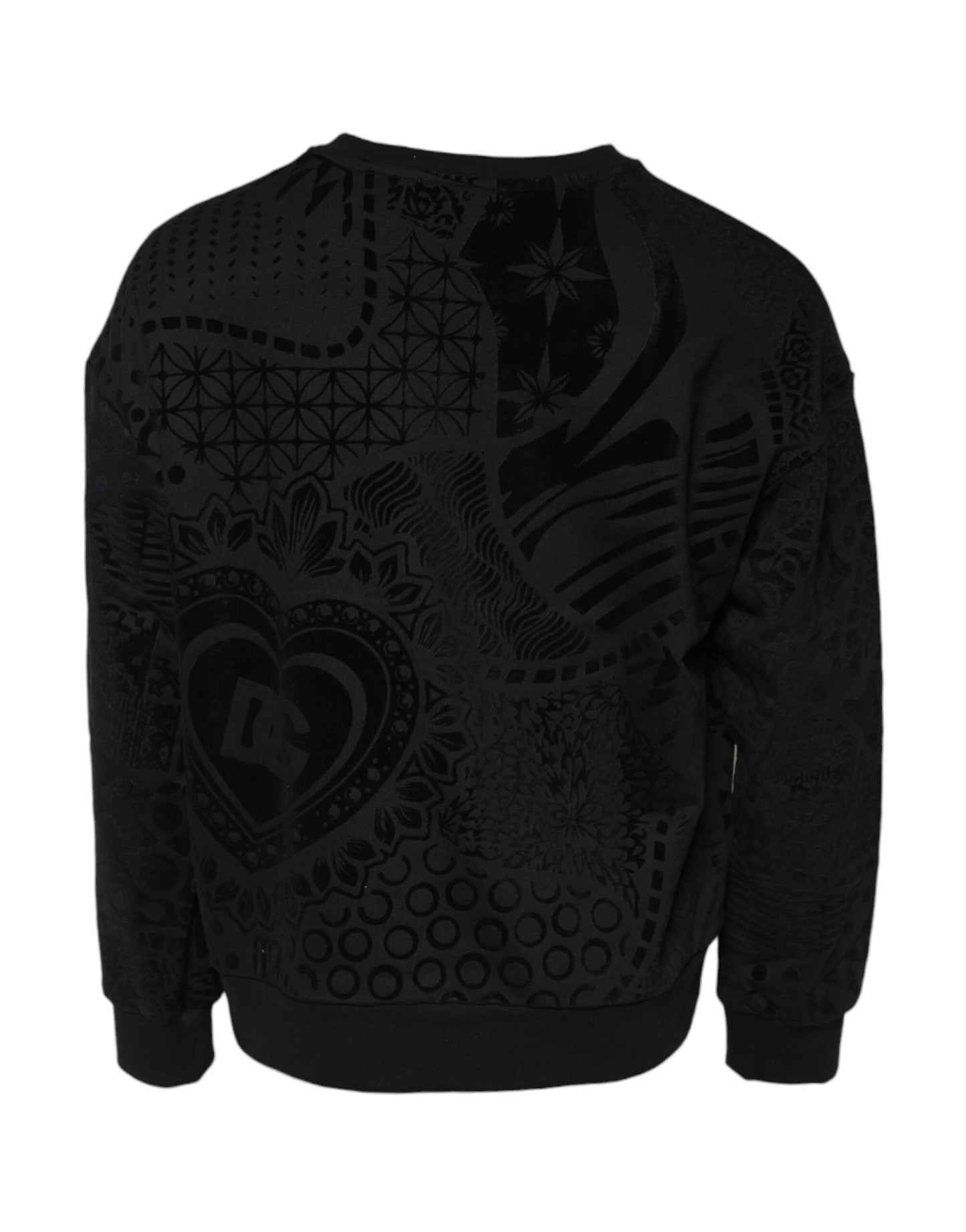 Dolce &amp; Gabbana – Schwarzer Sweatshirtpullover mit Rundhalsausschnitt und Print