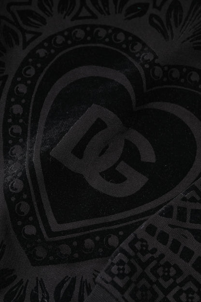 Dolce &amp; Gabbana – Schwarzer Sweatshirtpullover mit Rundhalsausschnitt und Print