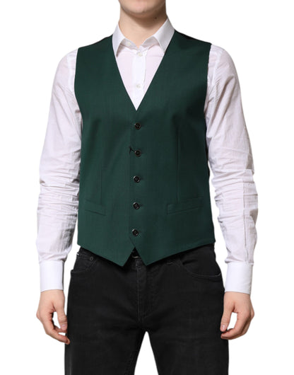 Dolce &amp; Gabbana Grüne Wollweste für formelle Herren