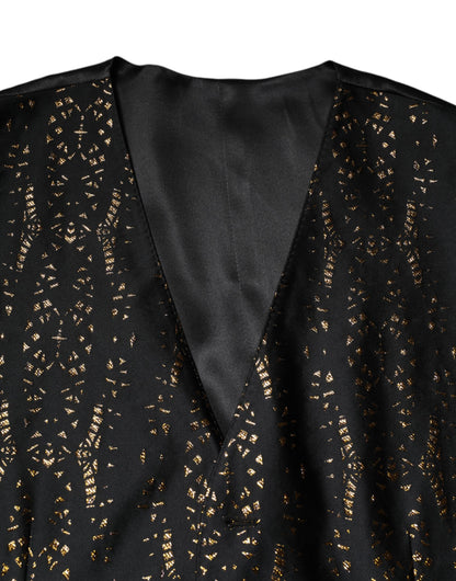Dolce &amp; Gabbana Schwarze Lurex-Weste für formelle Anlässe