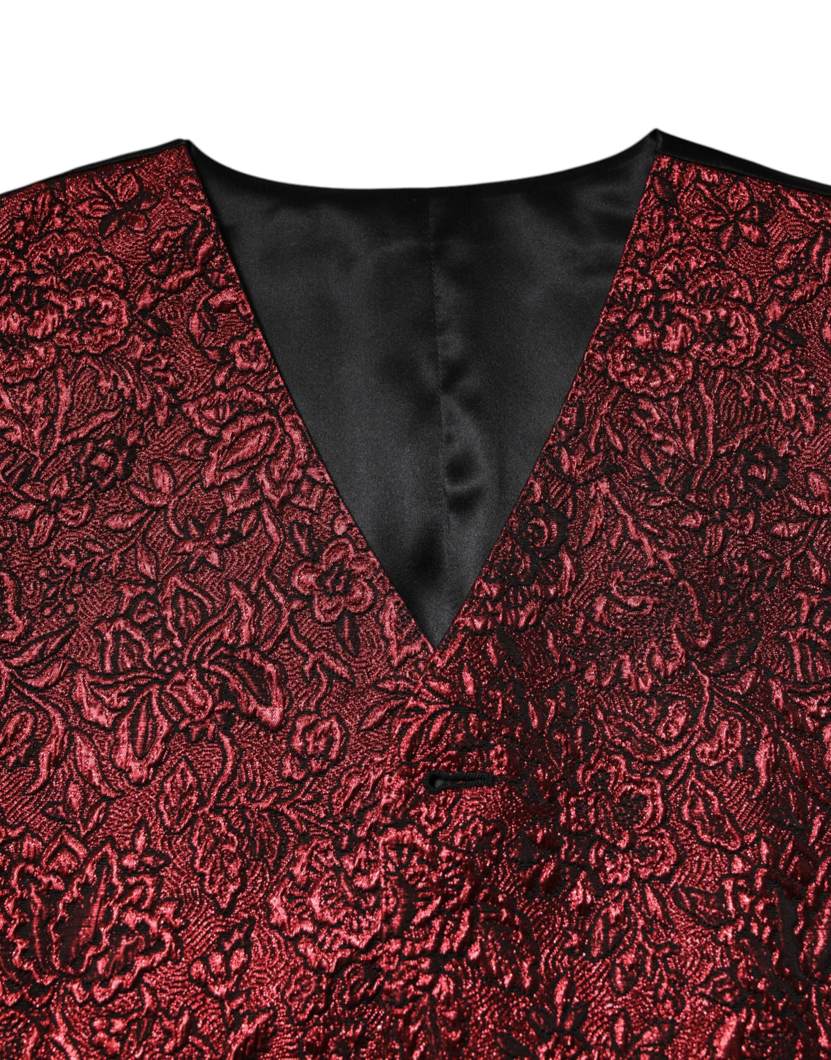 Dolce &amp; Gabbana Rote Weste aus floralem Brokat für formelle Herren