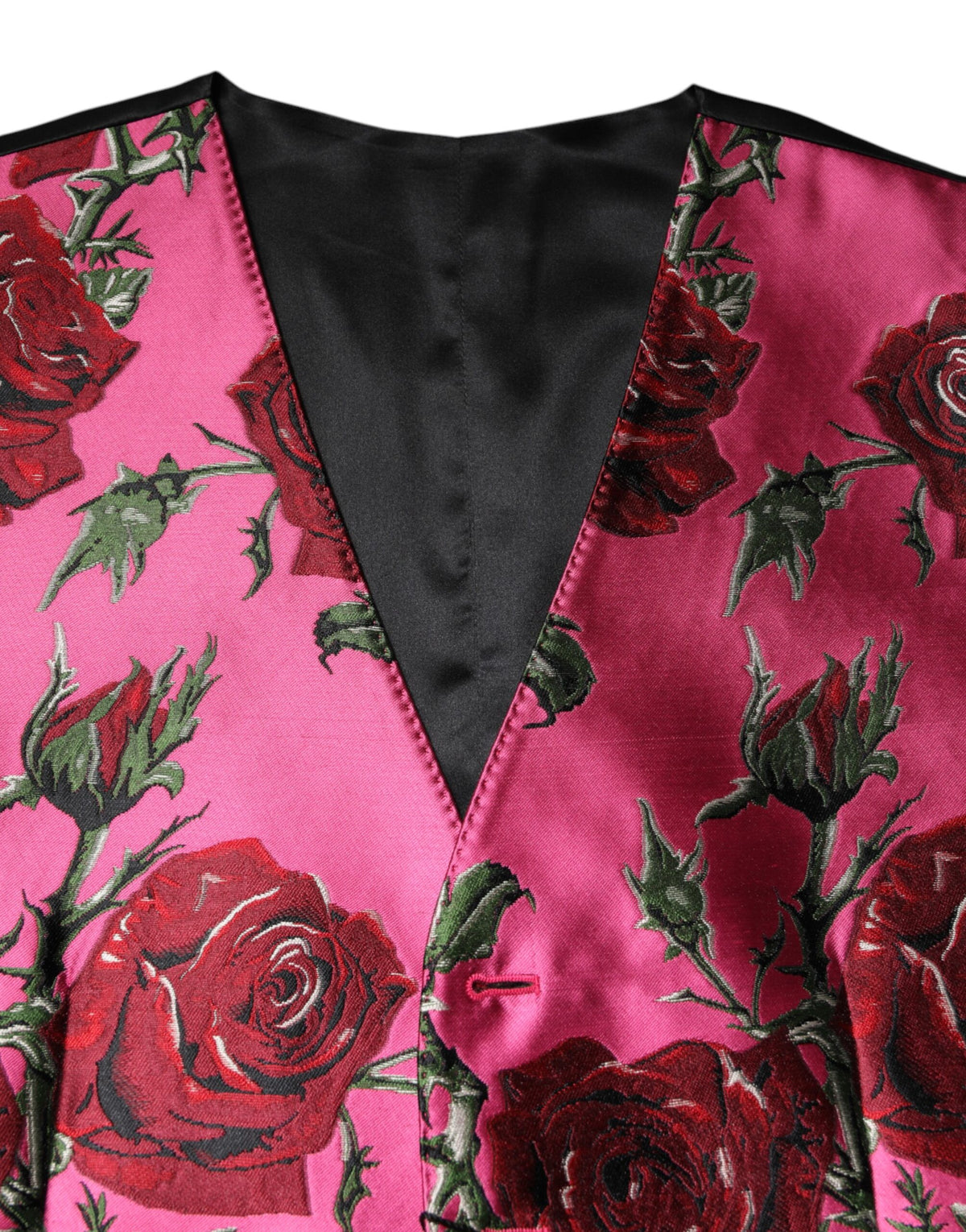 Dolce & Gabbana Rosa geblühte Satin-Anzugweste für Herren