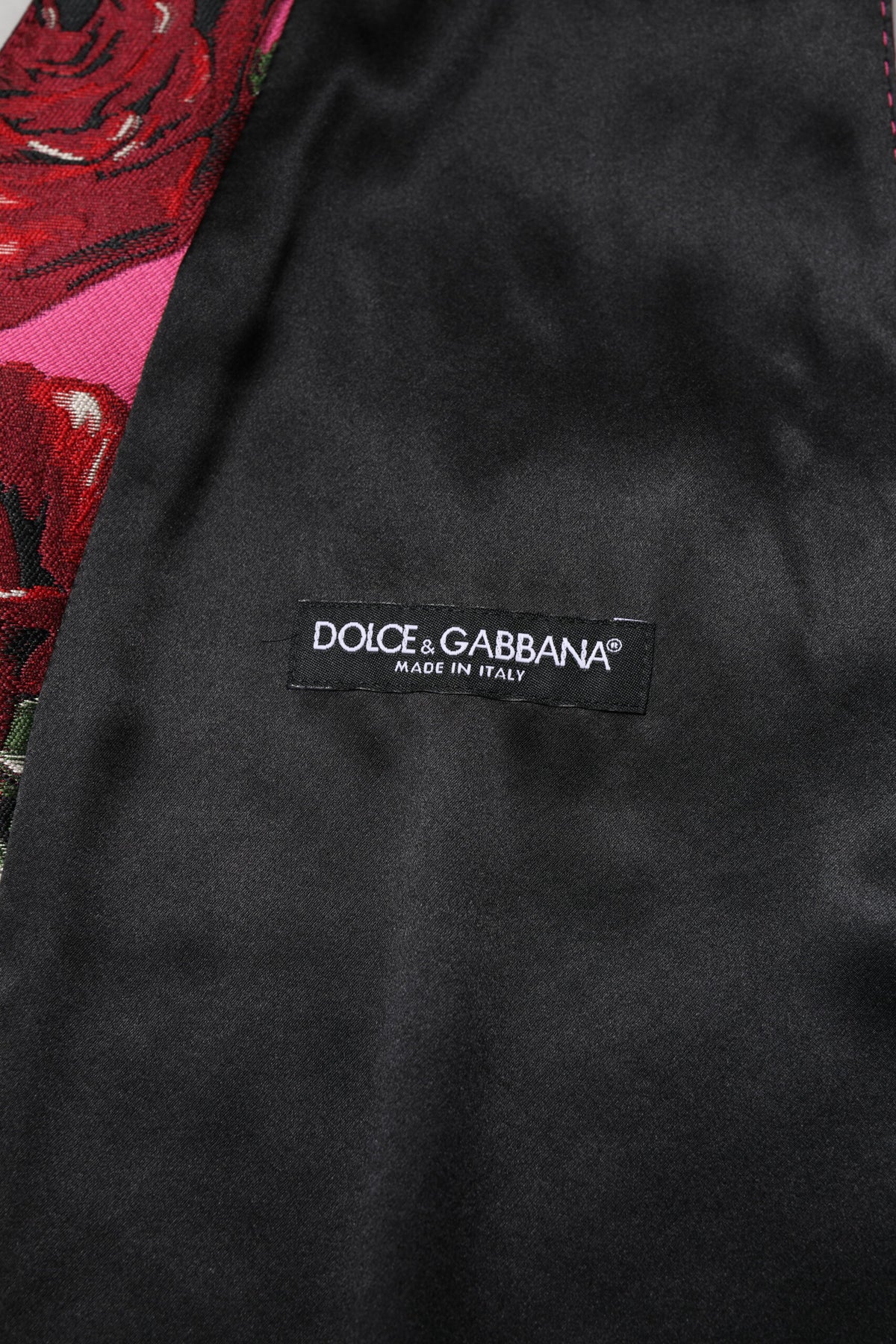 Dolce & Gabbana Rosa geblühte Satin-Anzugweste für Herren