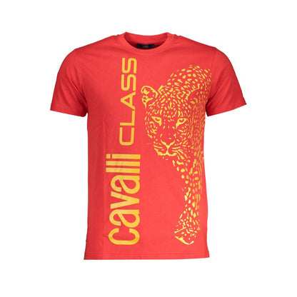 Rotes Baumwoll-T-Shirt der Cavalli-Klasse