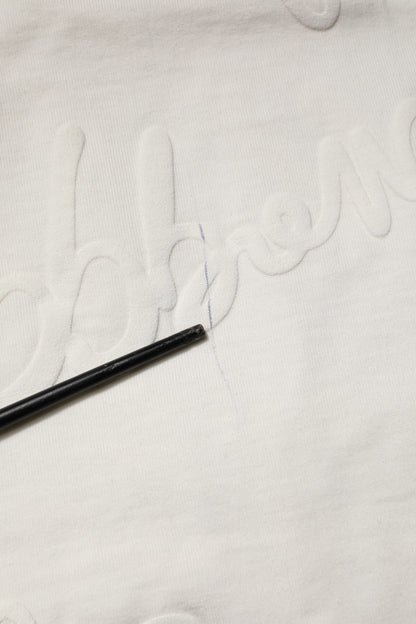 Dolce &amp; Gabbana – Weißes Baumwoll-T-Shirt mit Rundhalsausschnitt und Logoprägung