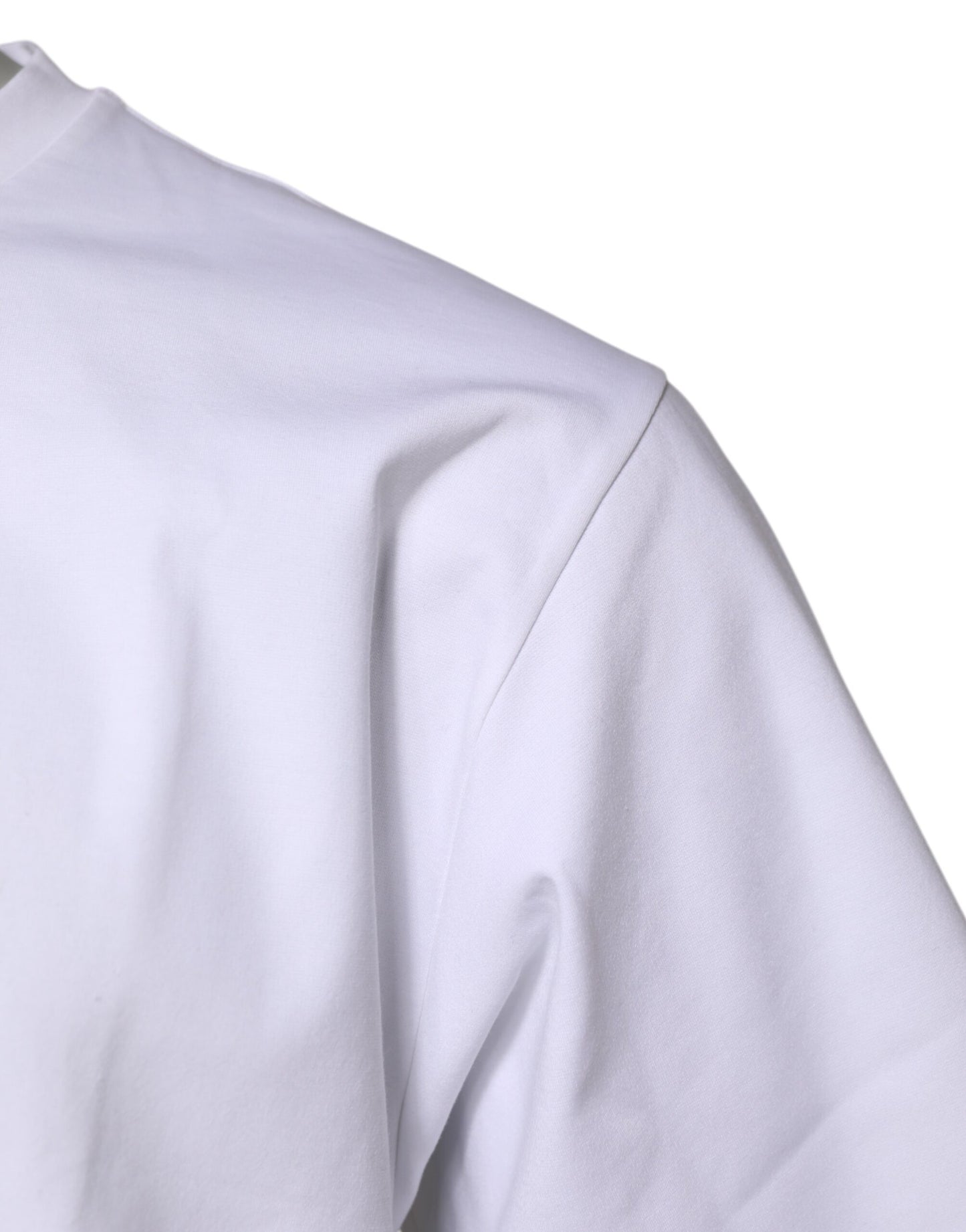 Dolce &amp; Gabbana – Weißes T-Shirt aus Baumwolle mit kurzen Ärmeln und Rundhalsausschnitt