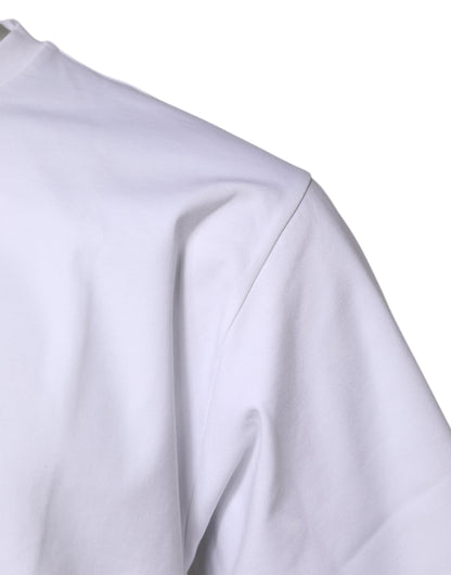 Dolce &amp; Gabbana – Weißes T-Shirt aus Baumwolle mit kurzen Ärmeln und Rundhalsausschnitt