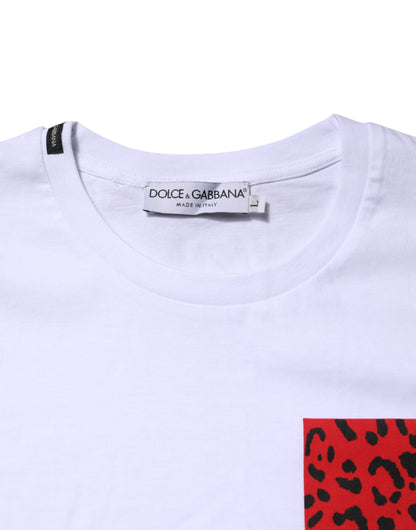 Dolce &amp; Gabbana – Weißes T-Shirt aus Baumwolle mit kurzen Ärmeln und Rundhalsausschnitt