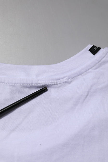 Dolce &amp; Gabbana – Weißes T-Shirt aus Baumwolle mit kurzen Ärmeln und Rundhalsausschnitt