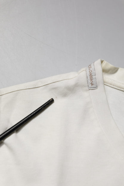 Dolce &amp; Gabbana – Weißes Baumwoll-T-Shirt mit Bandana-Logoprint