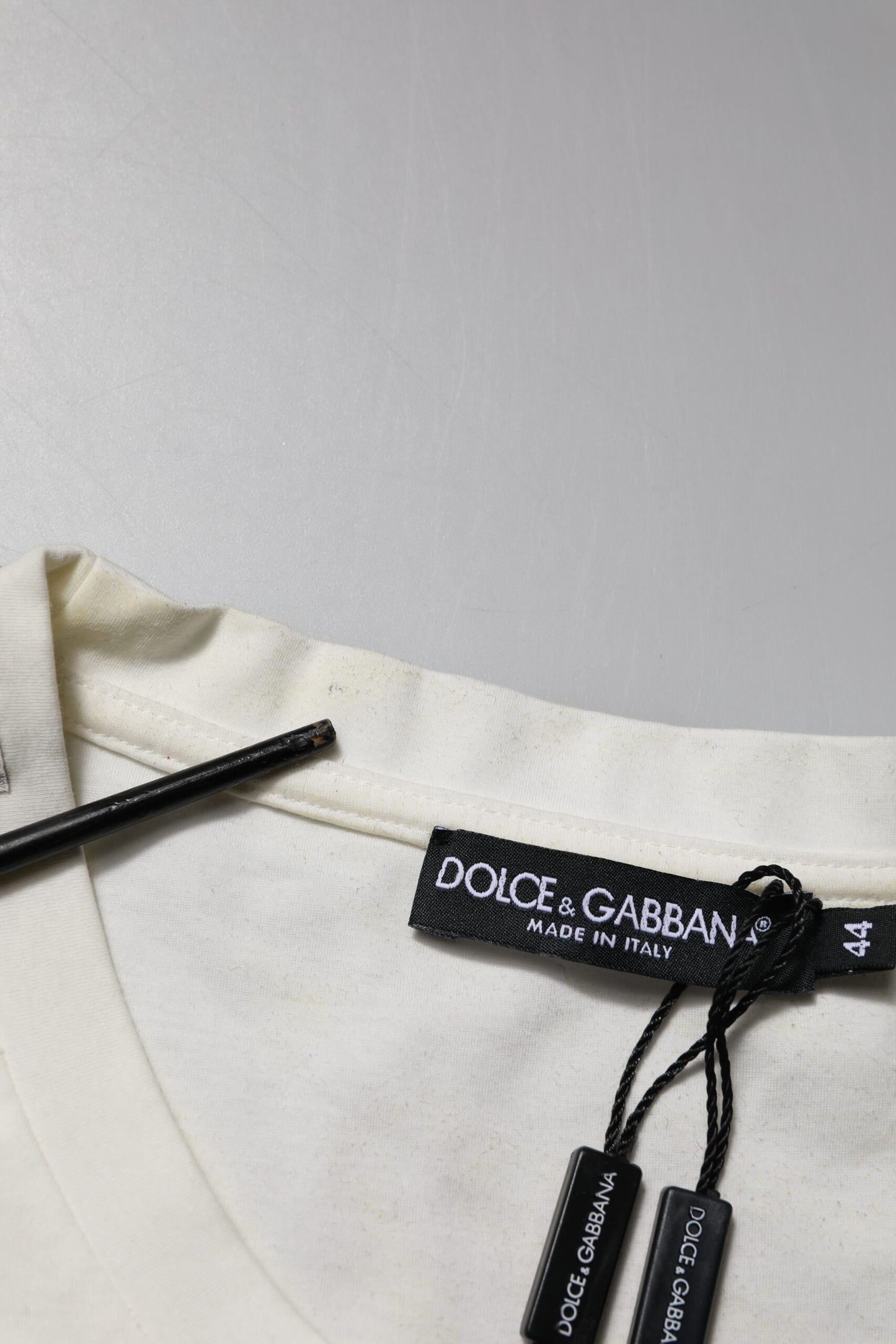 Dolce &amp; Gabbana – Weißes Baumwoll-T-Shirt mit Bandana-Logoprint