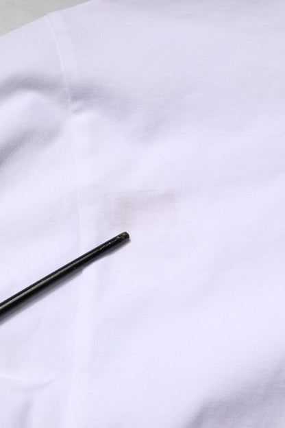 Dolce & Gabbana White Cotton Logo Print Crew Neck T-shirt